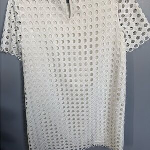 Tahari Arthur S Levine Women's Dress, Size 10 Eyelet Lined Dress Knee Length